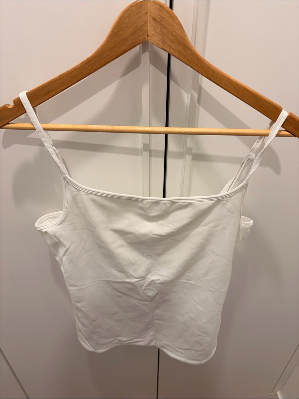 Aritzia Contour White Slim-Strap Cotton Cami